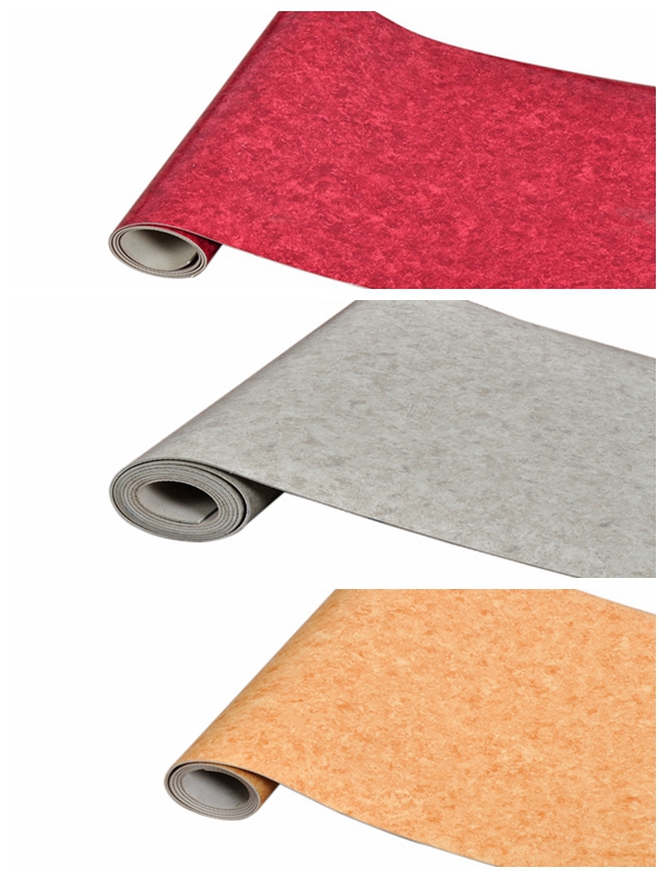 High Stability Vinyl Flooring Sheet Roll , 1.5 mm Red Vinyl Flooring Roll