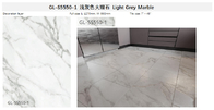 6mm Light Grey Marble Vinyl Flooring Dampproof Nature Friendly Scratch Resistant GKBM Greenpy GL-S5550-1