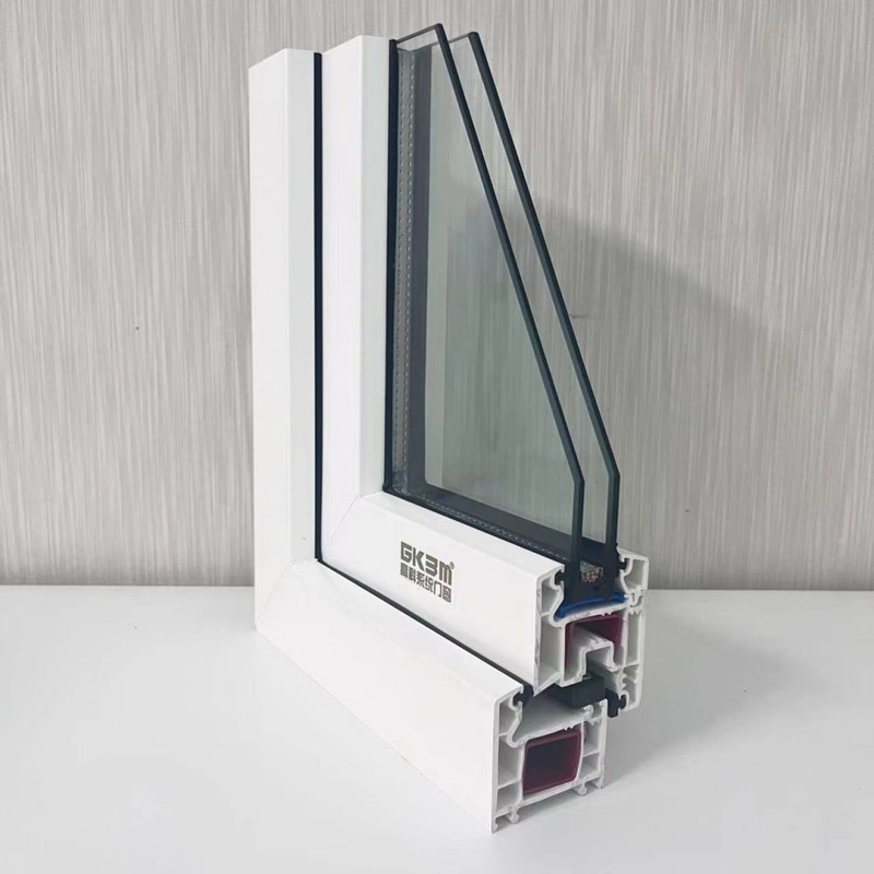 GKBM 60 UPVC Casement Window Profiles With Drainage Grooves Design