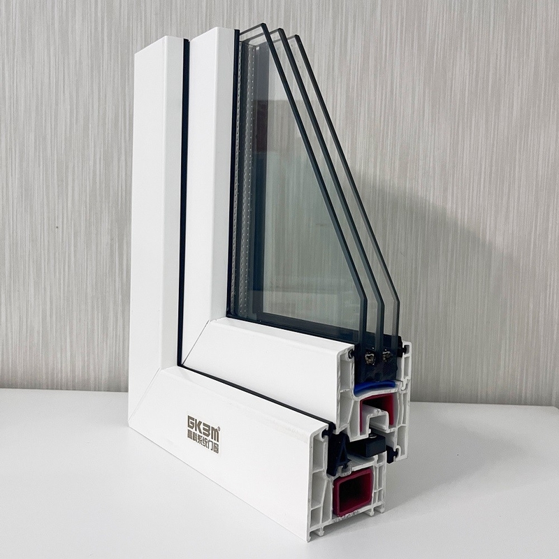 GKBM 65 Extrusion UPVC Casement Window Profiles Structural Components
