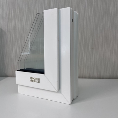 GKBM 80 Series Extruded UPVC Sliding Windows White Profiles Interior And External